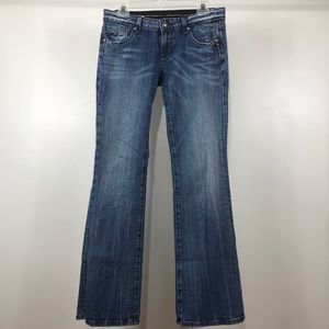 Rerock Express boot cut blue jeans 6R distressed